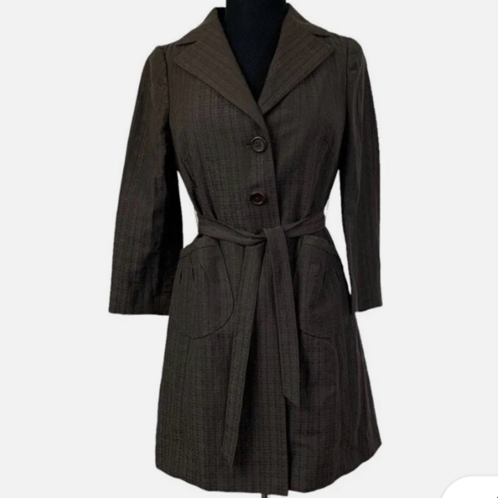 Banana Republic Women’s Linen Blend Belted mid length coat size L